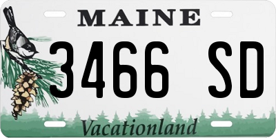 ME license plate 3466SD