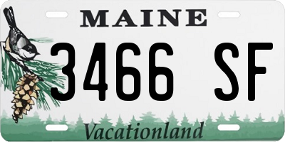 ME license plate 3466SF