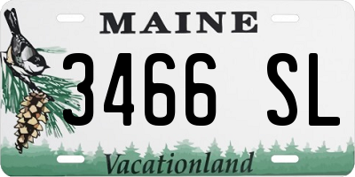 ME license plate 3466SL