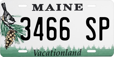 ME license plate 3466SP