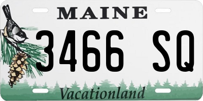 ME license plate 3466SQ
