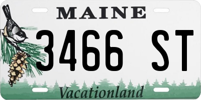 ME license plate 3466ST