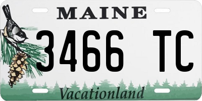 ME license plate 3466TC