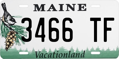 ME license plate 3466TF