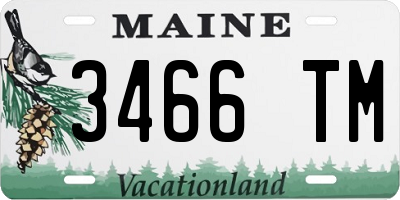ME license plate 3466TM