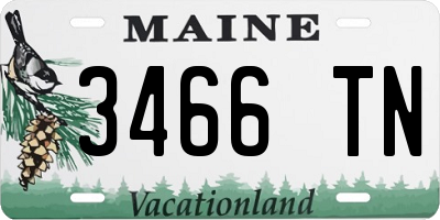 ME license plate 3466TN