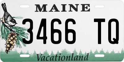 ME license plate 3466TQ
