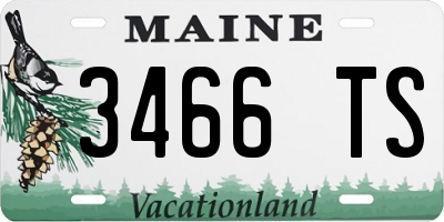 ME license plate 3466TS