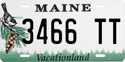 ME license plate 3466TT