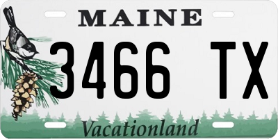 ME license plate 3466TX