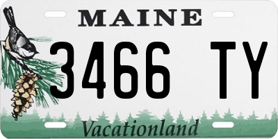 ME license plate 3466TY