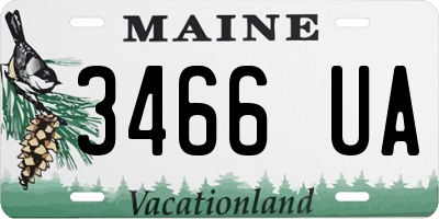 ME license plate 3466UA
