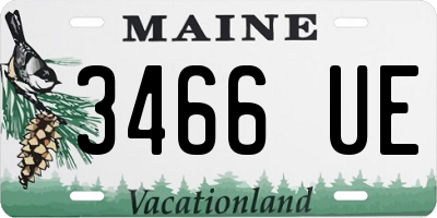 ME license plate 3466UE