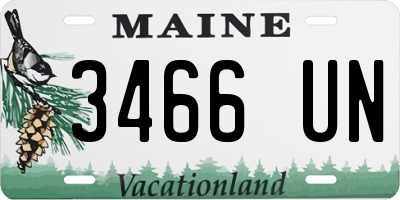 ME license plate 3466UN