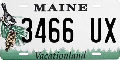 ME license plate 3466UX