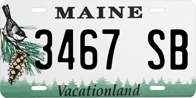 ME license plate 3467SB