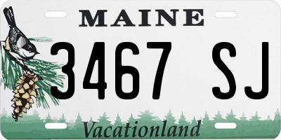 ME license plate 3467SJ