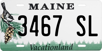 ME license plate 3467SL