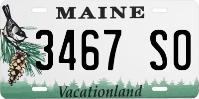 ME license plate 3467SO
