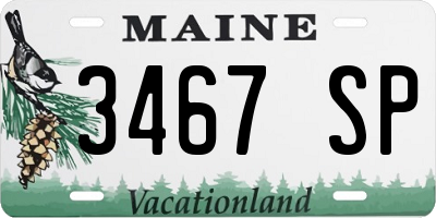 ME license plate 3467SP