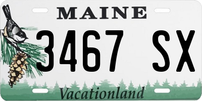 ME license plate 3467SX