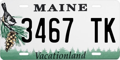 ME license plate 3467TK