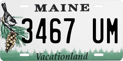 ME license plate 3467UM