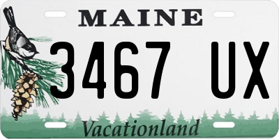 ME license plate 3467UX