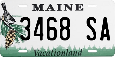 ME license plate 3468SA