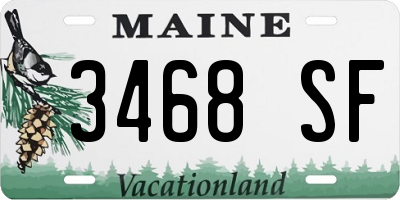 ME license plate 3468SF