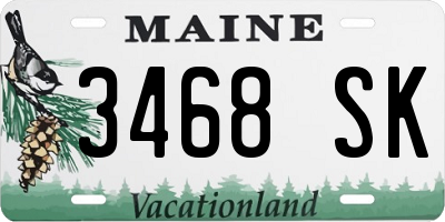 ME license plate 3468SK