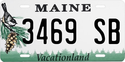 ME license plate 3469SB