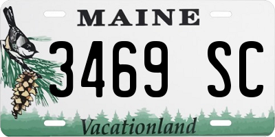 ME license plate 3469SC