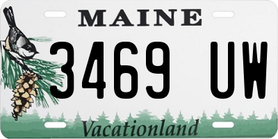 ME license plate 3469UW