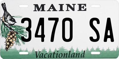 ME license plate 3470SA