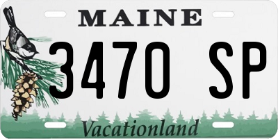 ME license plate 3470SP