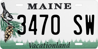 ME license plate 3470SW