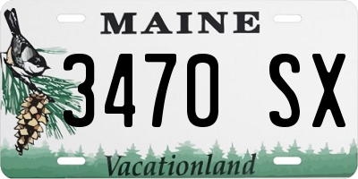 ME license plate 3470SX