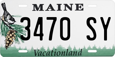 ME license plate 3470SY