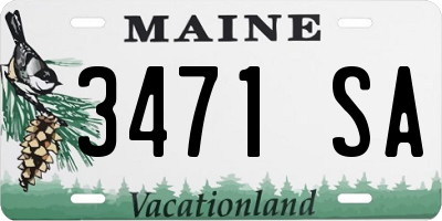 ME license plate 3471SA