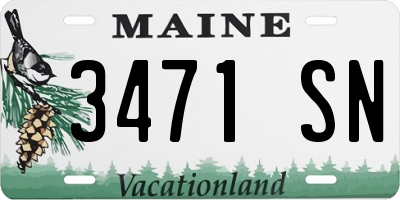 ME license plate 3471SN