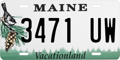 ME license plate 3471UW