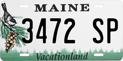 ME license plate 3472SP