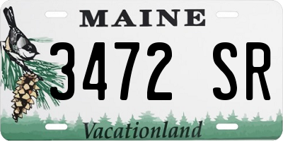 ME license plate 3472SR