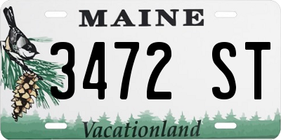 ME license plate 3472ST