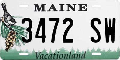 ME license plate 3472SW