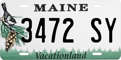 ME license plate 3472SY