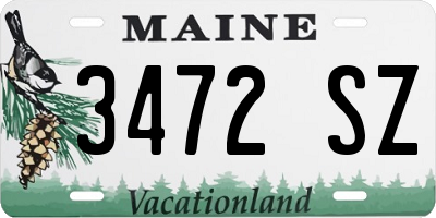 ME license plate 3472SZ