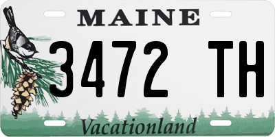 ME license plate 3472TH