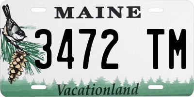 ME license plate 3472TM